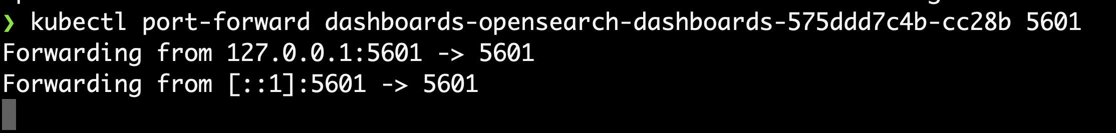OpenSearch Dashboards Port Forward