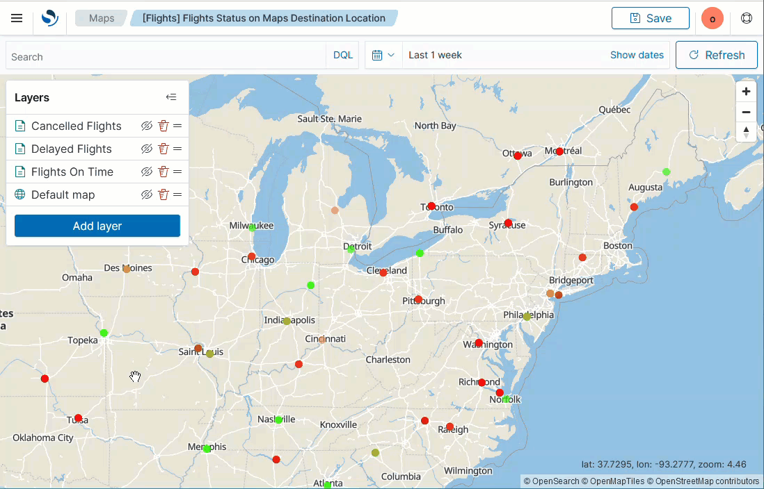 Adding a map to a dashboard