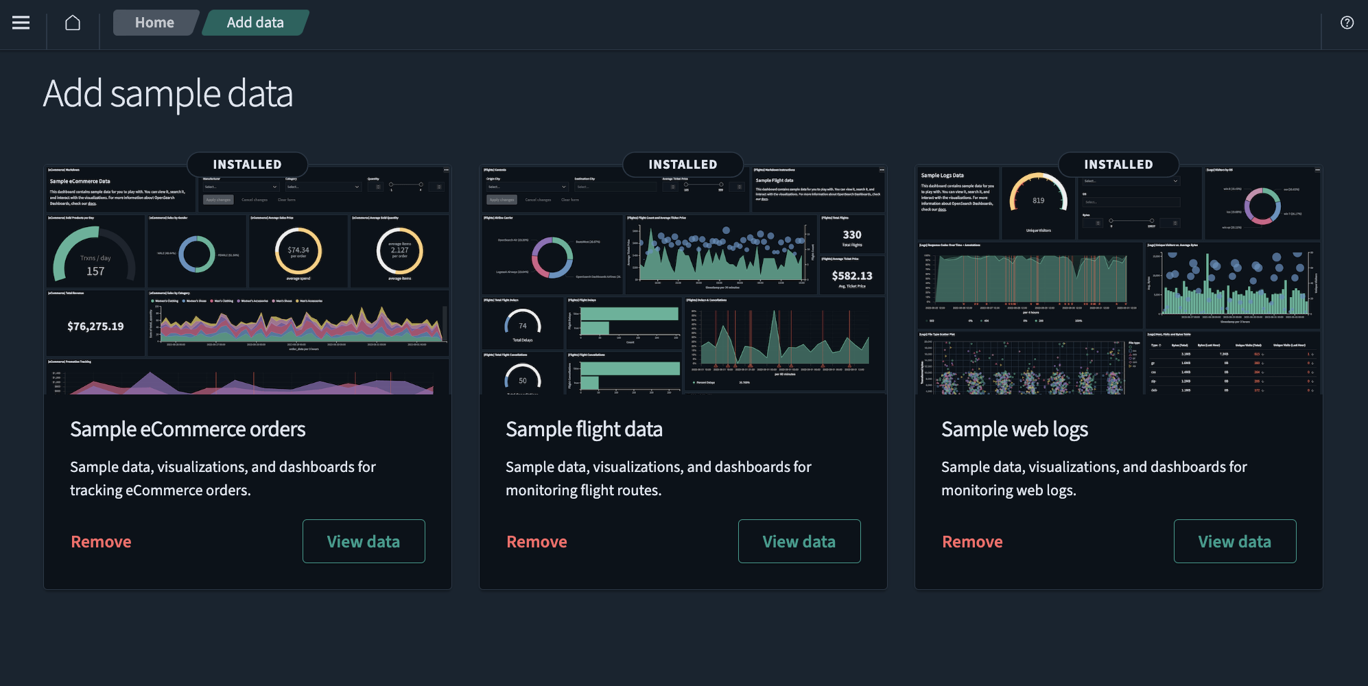 Add sample data interface