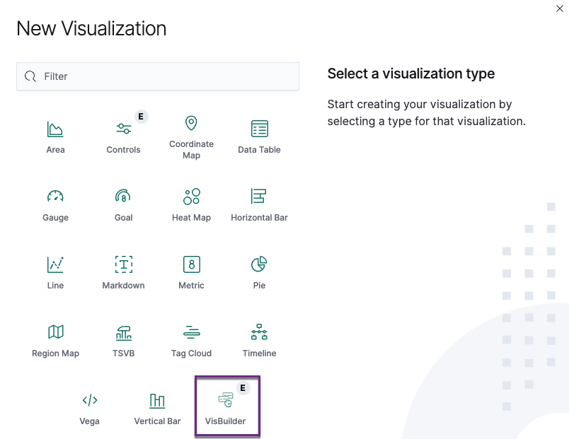 Select the VisBuilder visualization type