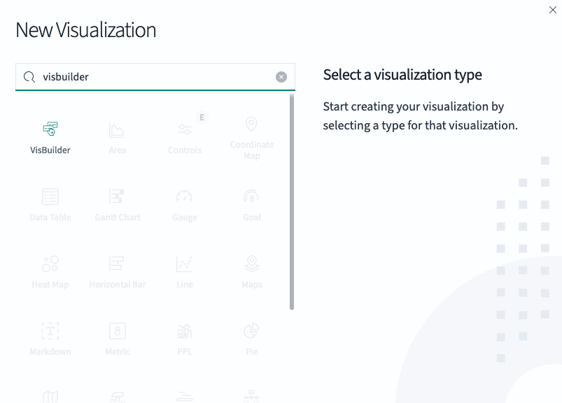 Select the VisBuilder visualization type