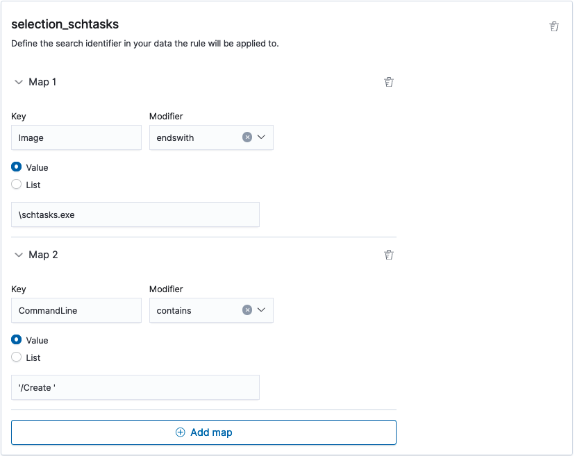 An example of the Detection fields.