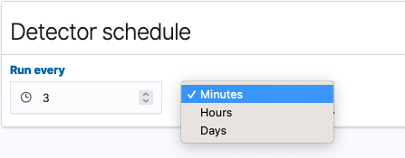 Detector schedule settings to determine how often the detector runs