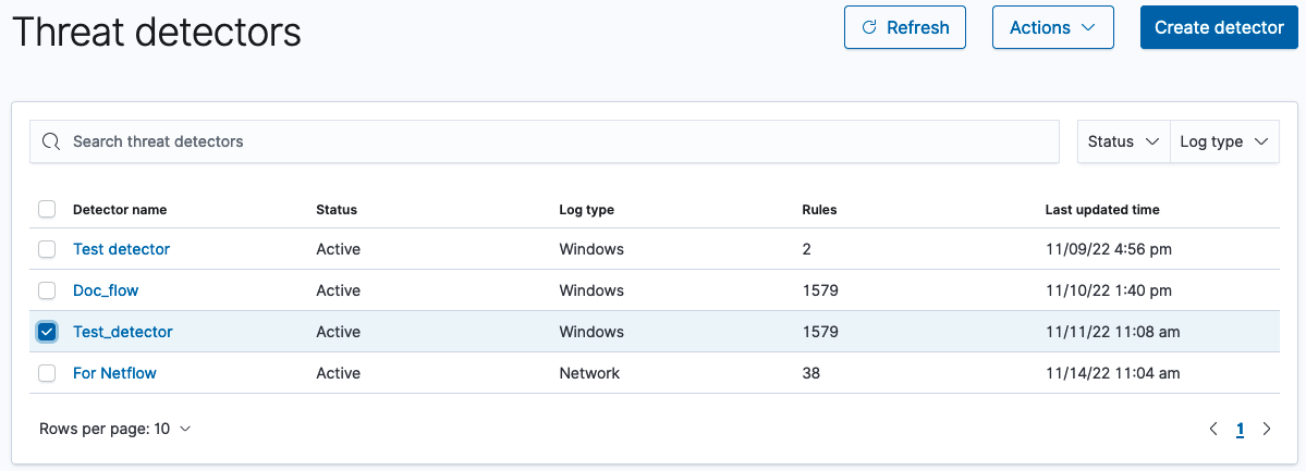 Threat detector page