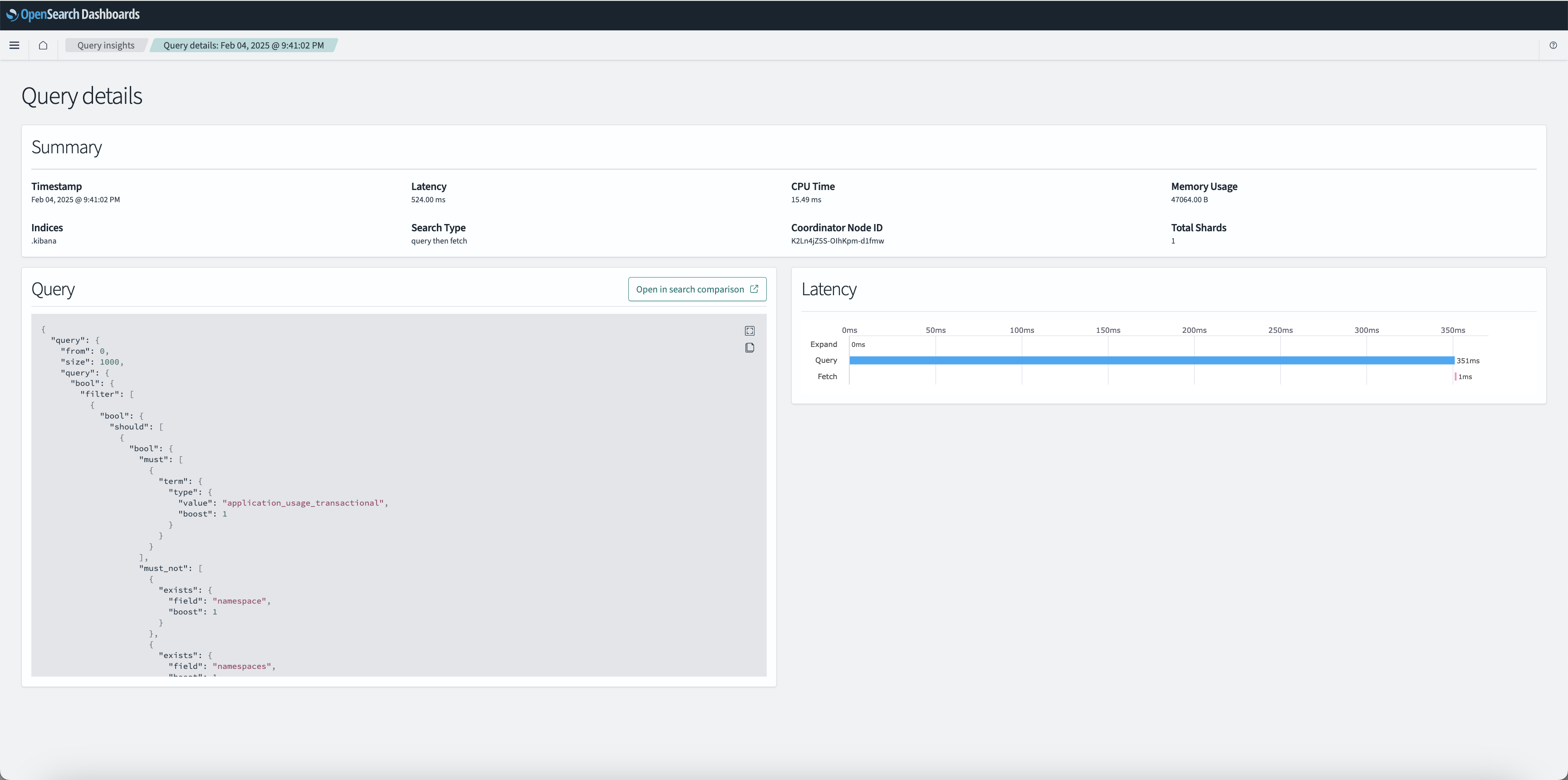 Individual Query Details