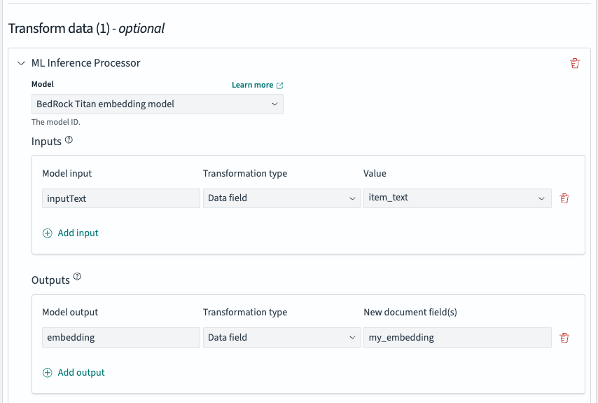 Transform data