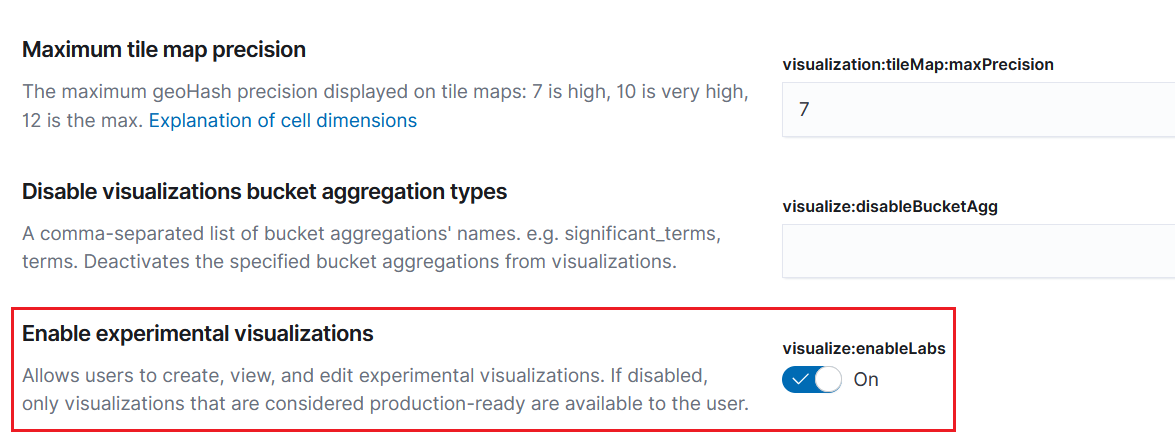Enable experimental visualizations