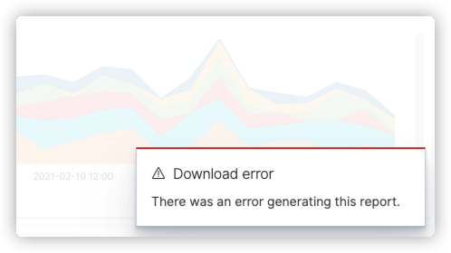 OpenSearch Dashboards reporting pop-up error message