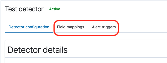 Field mappings and Alert triggers tabs