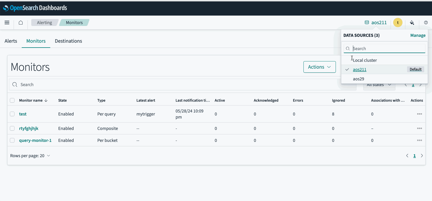 Multiple data sources in Alerting list page