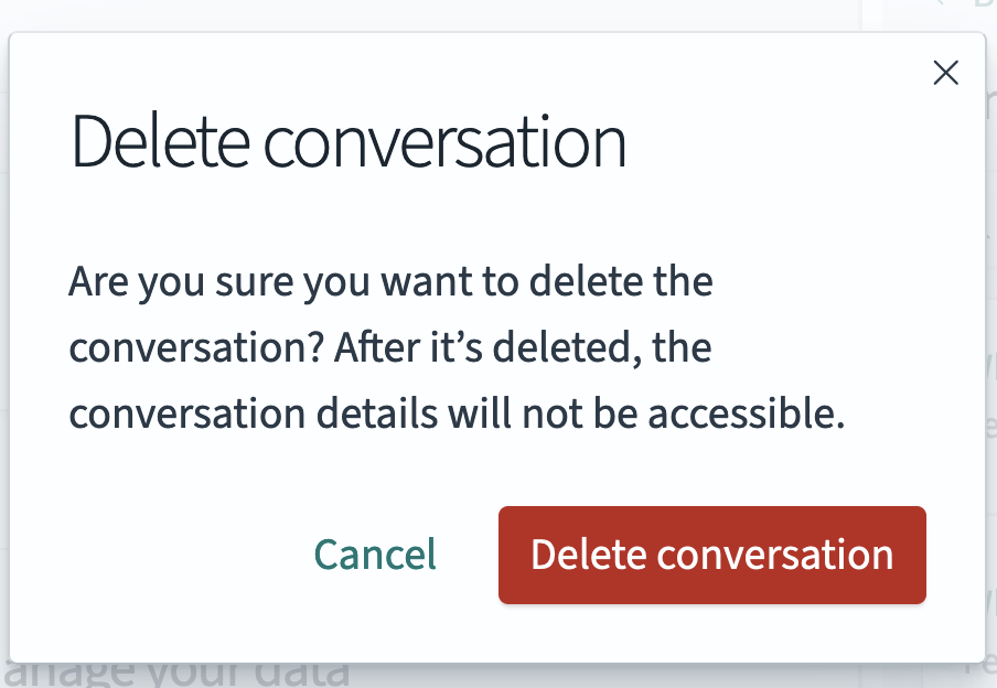 Deleting a conversation