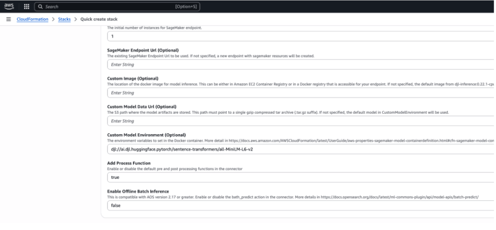 the Enable Offline Batch Inference dropdown