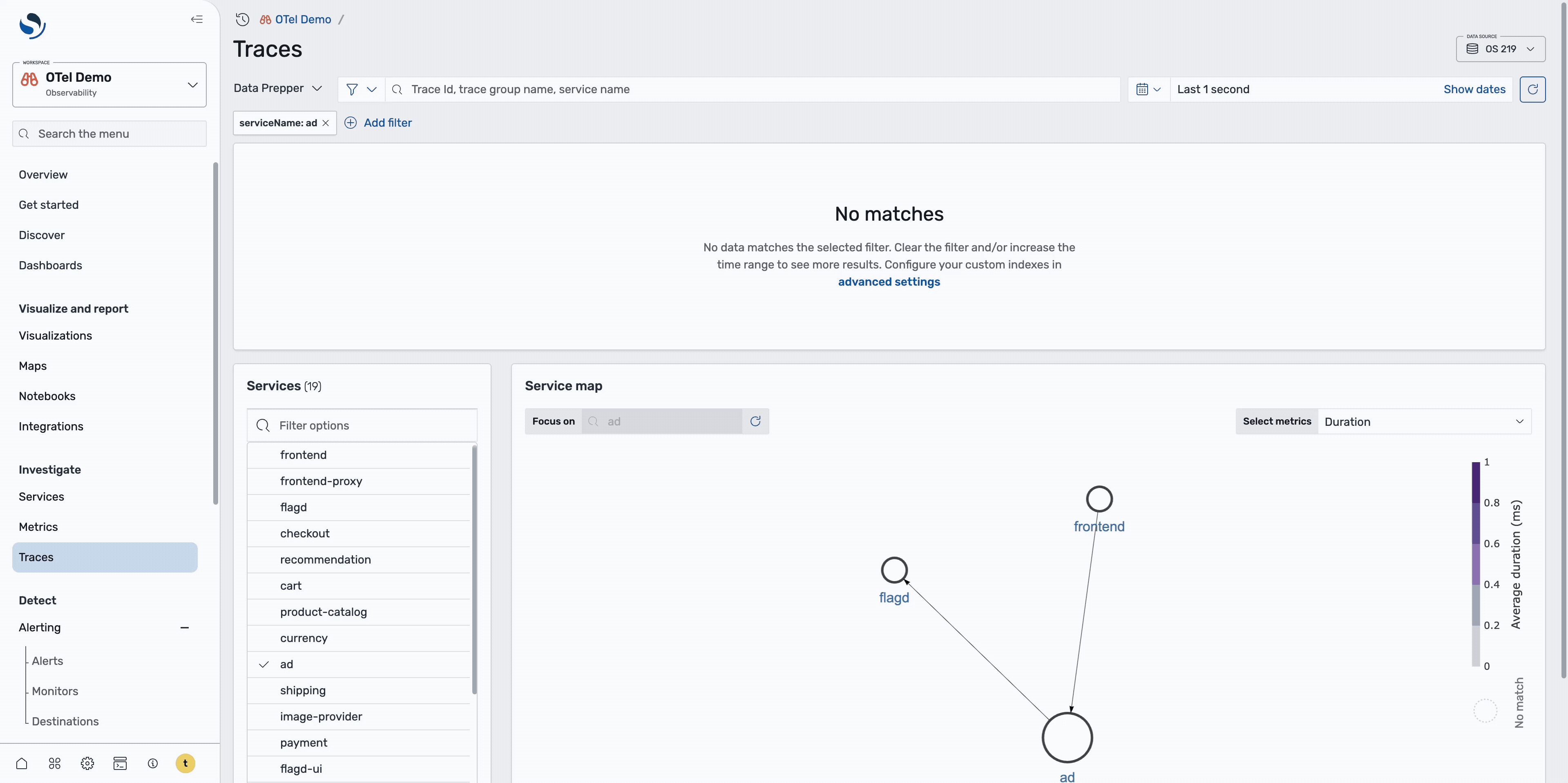 An animation showing the Trace Analytics plugin.